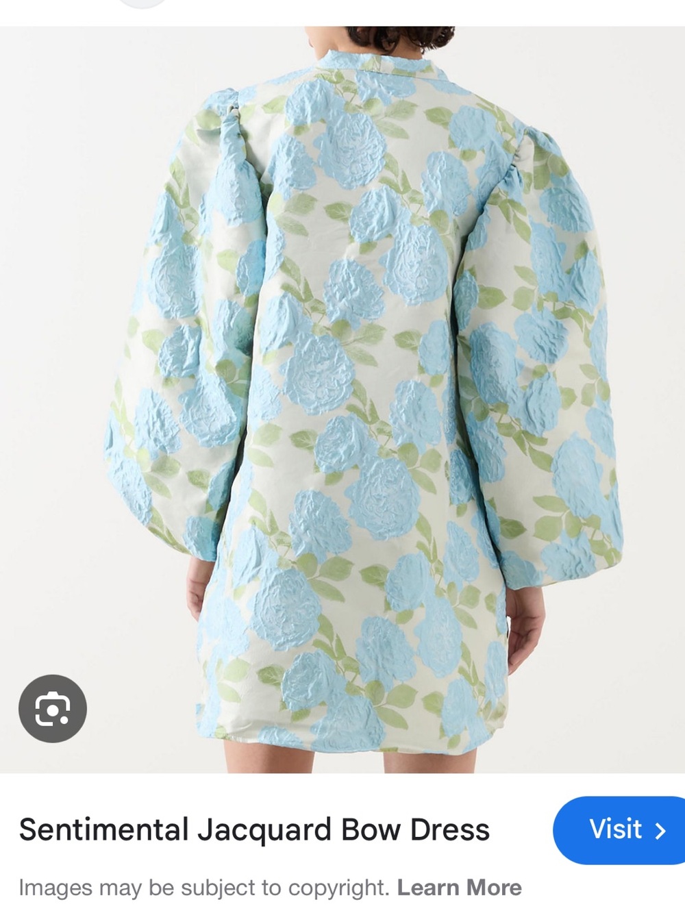 Sister Jane Light Blue Puff Sleeve Floral Mini Dress - Picture 3 of 3